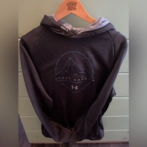 Under Armour Hooded Pullover – Women’s LG Charcoal Gray Midweight Hoodie